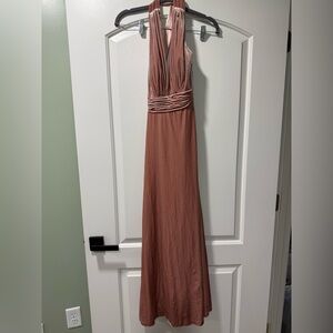 Revelry Sleeveless V-Neck Maxi Dress in Dusty Rose